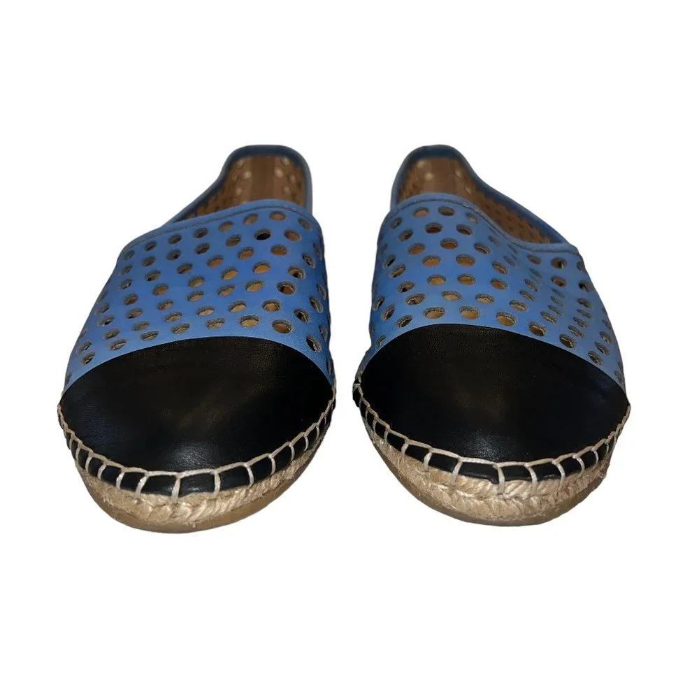 Loeffler Randall Light Blue & Dark Blue Perforated Espadrilles Size 8.5-9